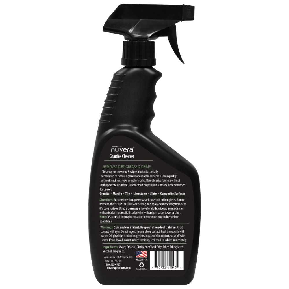 Nuvera Granite Cleaner - back