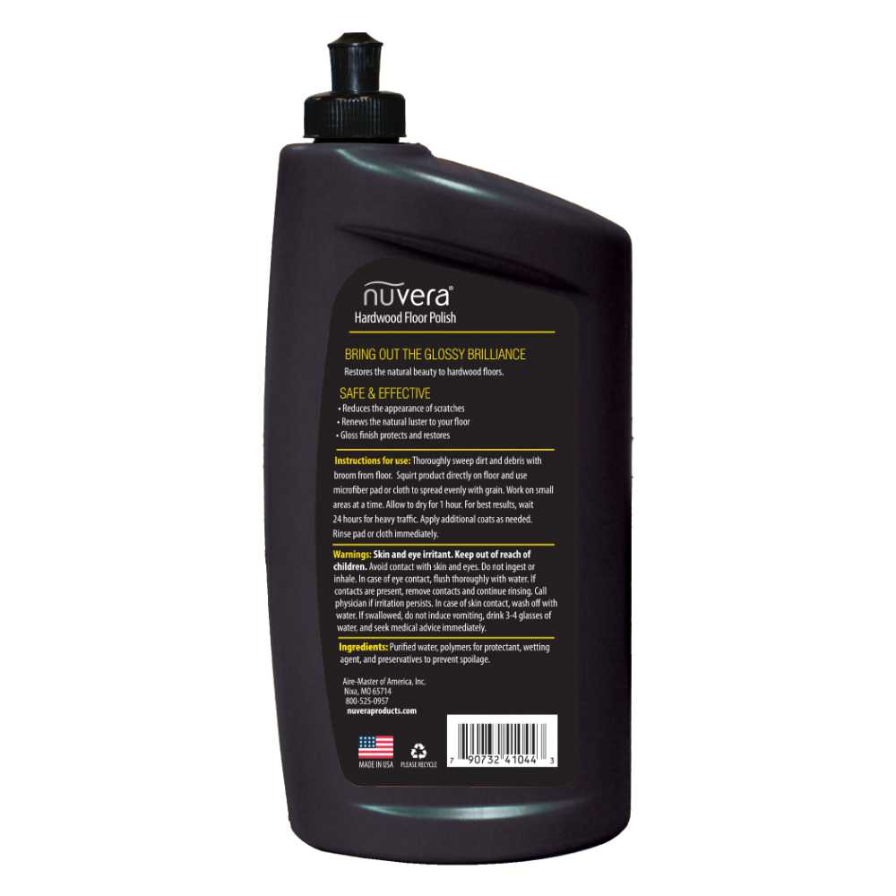 Nuvera Hardwood Floor Cleaner 32oz - back