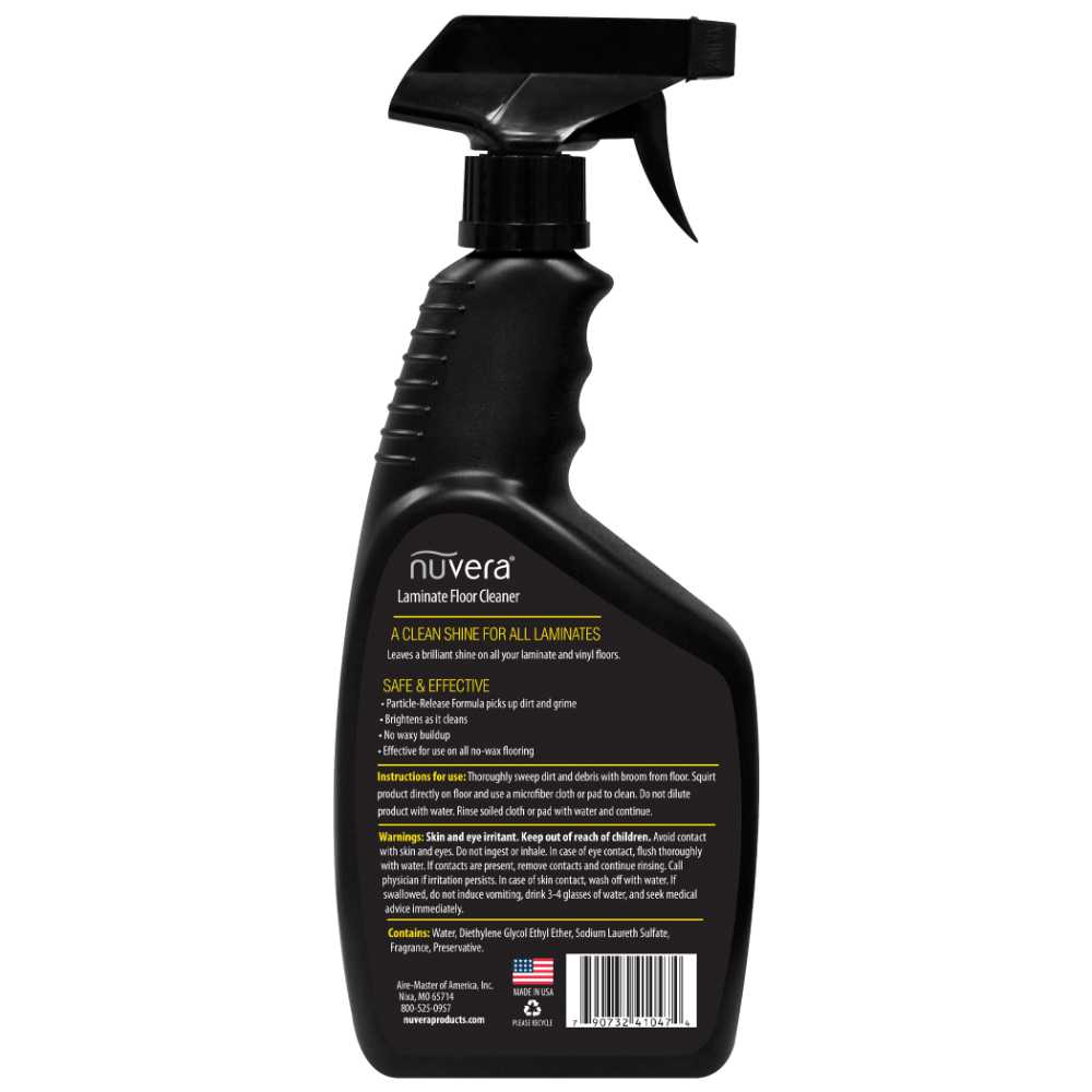 Nuvera Laminate Floor Cleaner 24oz - back