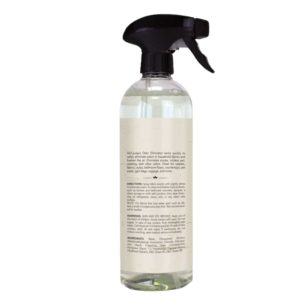 McCauleys Odor Eliminator - back
