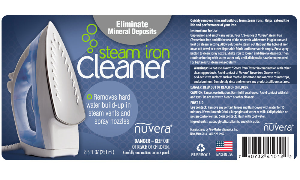 Steam Iron Cleaner - label