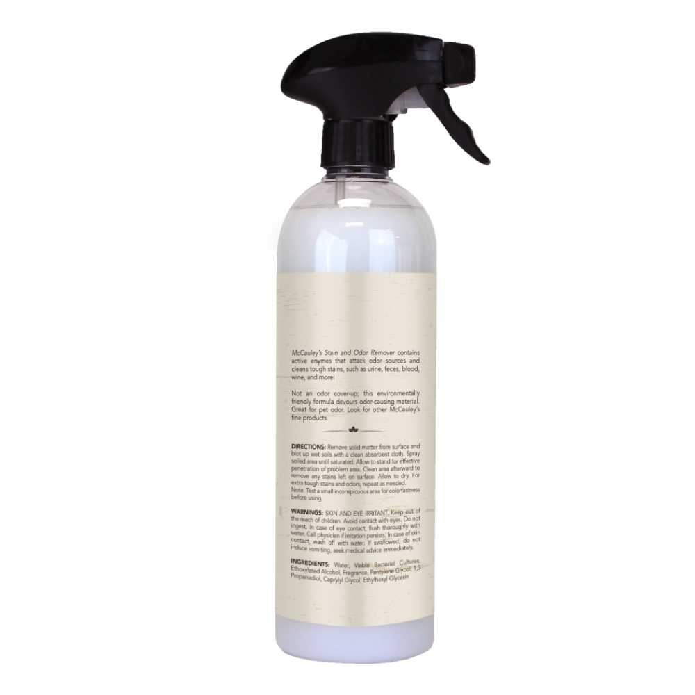 McCauleys Stain and Odor Remover - back