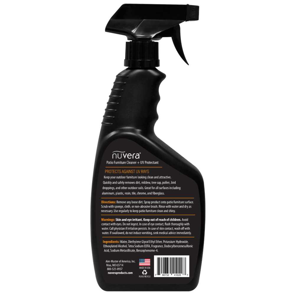 Nuvera Patio Furniture Cleaner - back