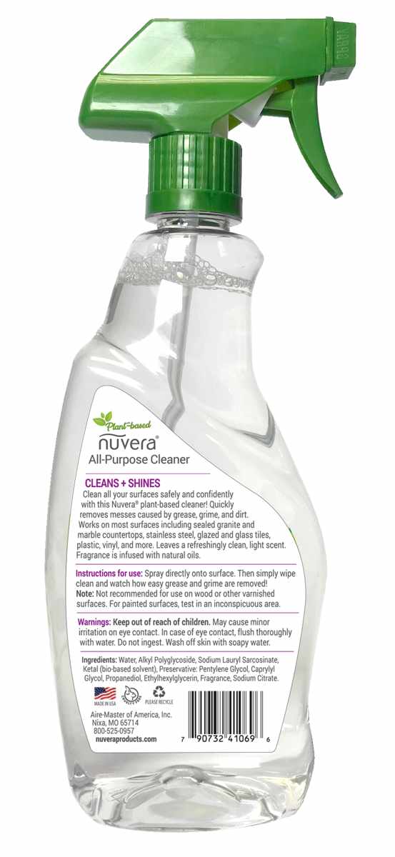 Nuvera Plant Based All-Purpose Cleaner Back