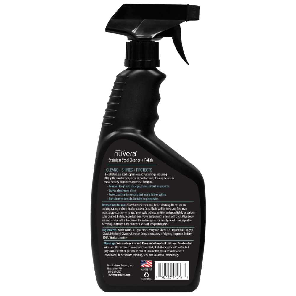 Nuvera Stainless Steel Cleaner - back